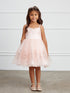 Vestido de dama de honor junior de tul con lentejuelas y correa de espagueti malva para niñas grandes 8-12